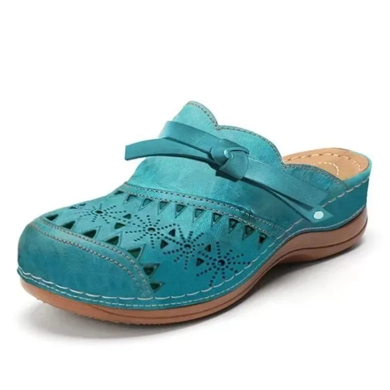 MARY JANE | Sandales plates d'été pour femme à bout rond – Nouveauté 2026 : Modèle rétro à boutons, chaussures confortables